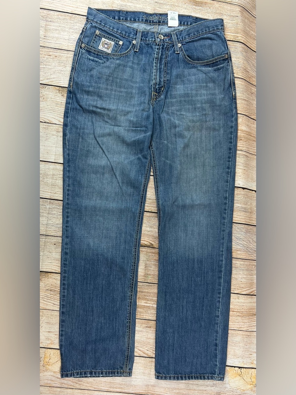 Mens Cinch White Label Western Denim Blue Jeans Relaxed Fit Size 33x34